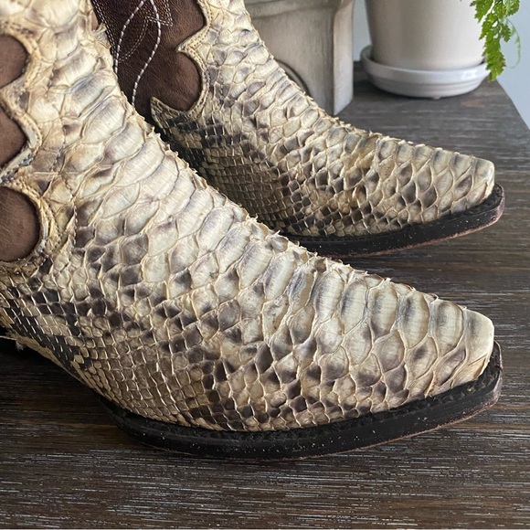 Dan Post Python Wicked Genuine Snakeskin Leather Western Cowgirl Cowboy Boots 7M - Picture 11 of 16